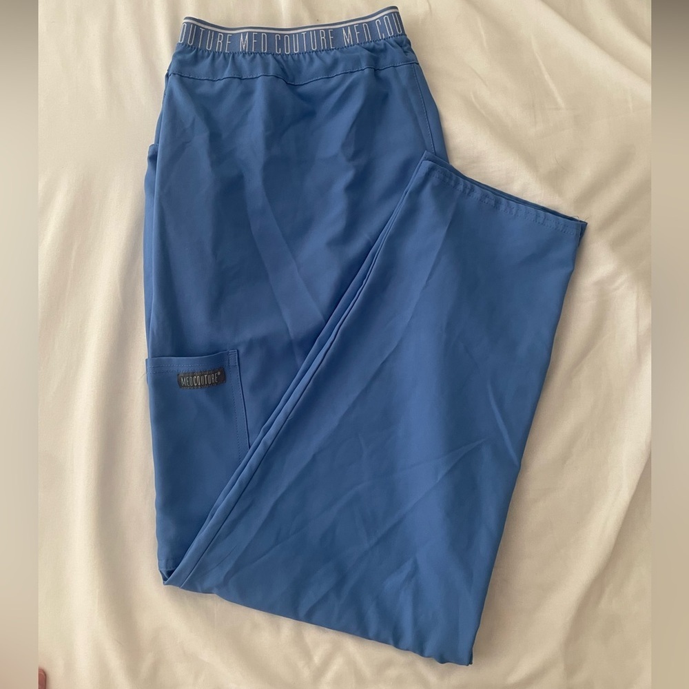 MED‎ COUTURE Insight Tapered Leg Pant mid rise scrubs color Ciel women size XL